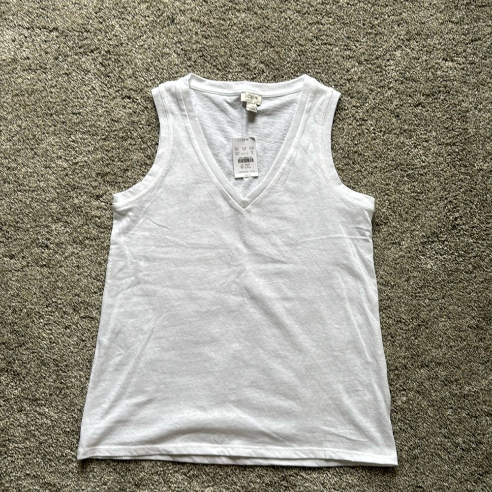 JCrew Slub Cotton V neck rank top